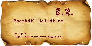 Baczkó Melióra névjegykártya